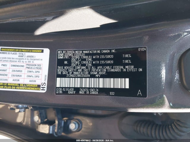 2024 Lexus Nx 350 Luxury მანქანა იყიდება აუქციონზე, vin: 2T2HGCEZ8RC056094, აუქციონის ნომერი: 45475612