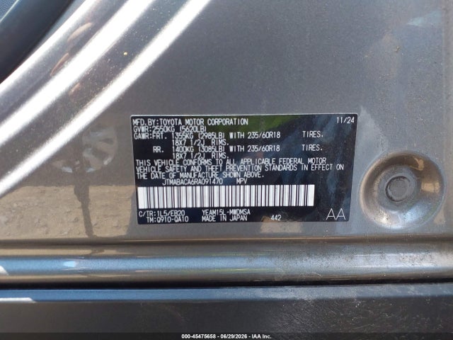 Toyota BZ4X XLE 2024 JTMABACA6RA091470 Image 9