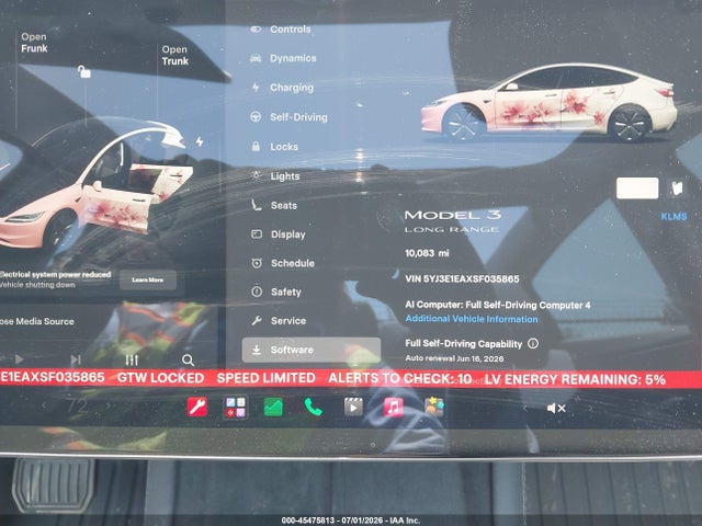 Aukcja sprzedaży 2025 Tesla Model 3 Long Range Rear-wheel Drive/standard Rear-wheel Drive, vin: 5YJ3E1EAXSF035865, numer aukcji: 45475813