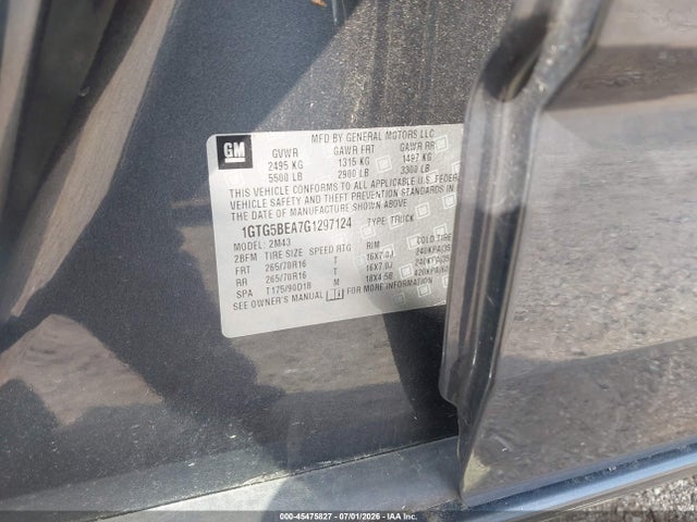 45475827 :رقم المزاد ، 1GTG5BEA7G1297124 vin ، 2016 Gmc Canyon 2wd مزاد بيع