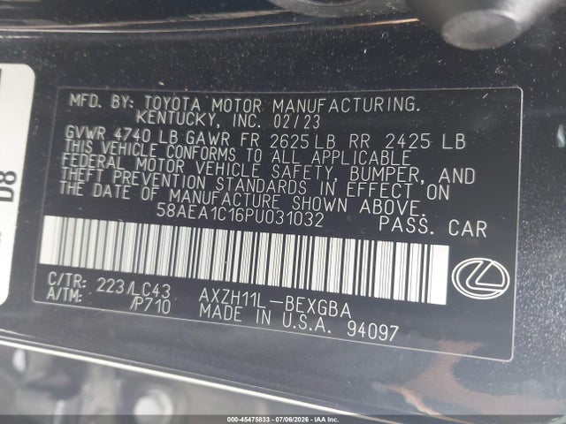 Lexus Es 300h Luxury 2023 58AEA1C16PU031032 Image 9
