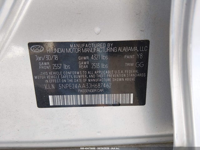 Hyundai SONATA ECO 2018 5NPE24AA3JH687462 Image 9