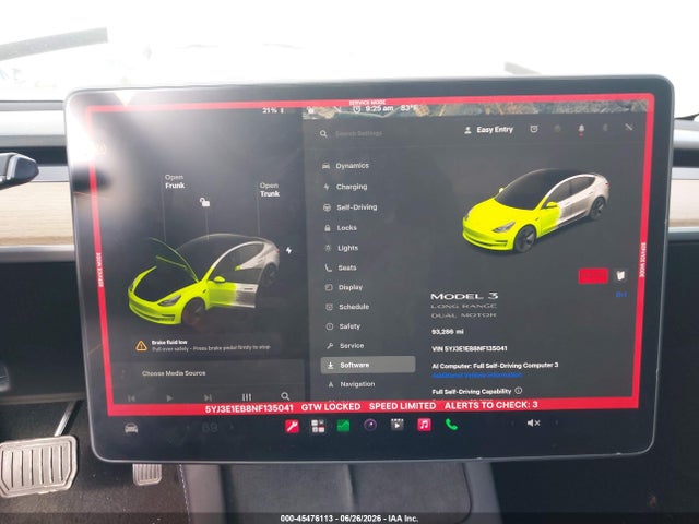 2022 Tesla Model 3 Long Range Dual Motor All-wheel Drive მანქანა იყიდება აუქციონზე, vin: 5YJ3E1EB8NF135041, აუქციონის ნომერი: 45476113