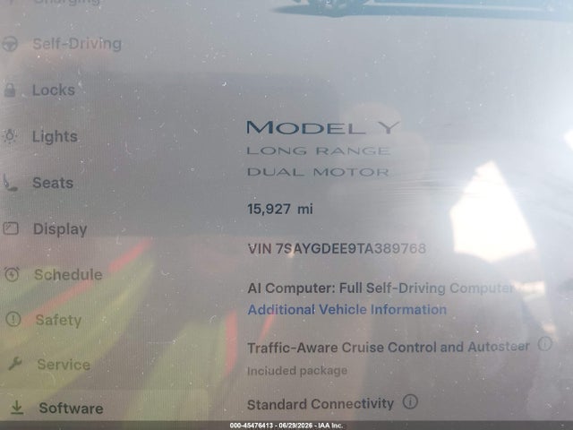 Продаж на аукціоні авто 2026 Tesla Model Y All-wheel Drive/long Range Launch Series/premium All-wheel Drive, vin: 7SAYGDEE9TA389768, номер лоту: 45476413