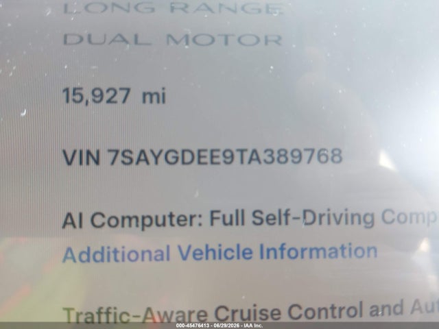 Продаж на аукціоні авто 2026 Tesla Model Y All-wheel Drive/long Range Launch Series/premium All-wheel Drive, vin: 7SAYGDEE9TA389768, номер лоту: 45476413