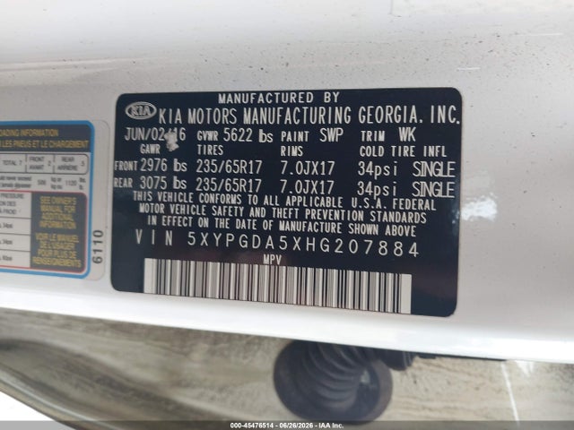 KIA Sorento 3.3l Lx 2017 5XYPGDA5XHG207884 Image 9