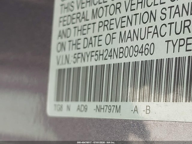 5FNYF5H24NB009460 Honda Pilot 2wd Special Edition