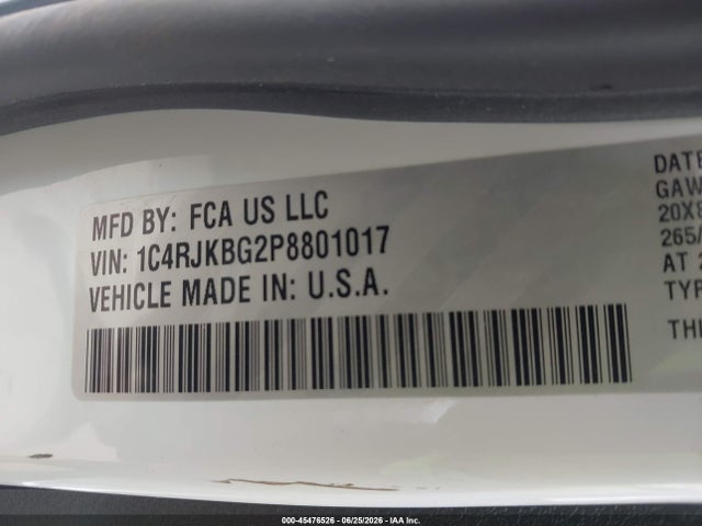 45476526 :رقم المزاد ، 1C4RJKBG2P8801017 vin ، 2023 Jeep Grand Cherokee L Limited 4x4 مزاد بيع