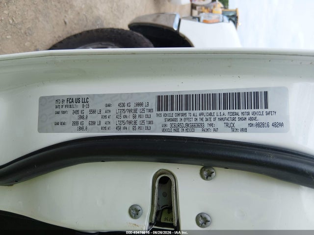 45476615 :رقم المزاد ، 3C6UR5DJ9KG663693 vin ، 2019 Ram 2500 مزاد بيع