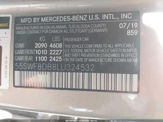 Mercedes-Benz C 300 2020 55SWF8DB8LU324532 Image 9