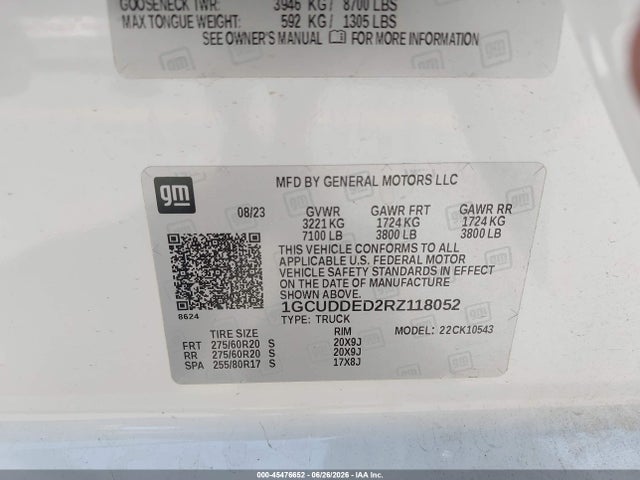 1GCUDDED2RZ118052 Chevrolet Silverado 1500 4wd Short Bed Lt