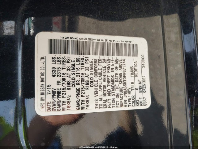 Nissan Rogue Select S 2015 JN8AS5MT0FW671744 Image 9