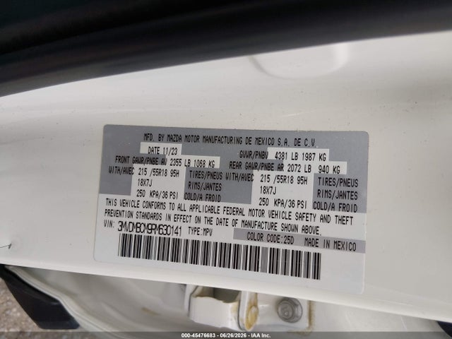 Aukcja sprzedaży 2024 Mazda Cx-30 2.5 S Preferred Package, vin: 3MVDMBCM9RM630141, numer aukcji: 45476683