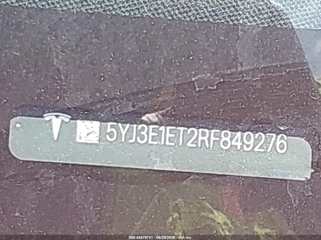 45476731 :رقم المزاد ، 5YJ3E1ET2RF849276 vin ، 2024 Tesla Model 3 Performance All-wheel Drive مزاد بيع