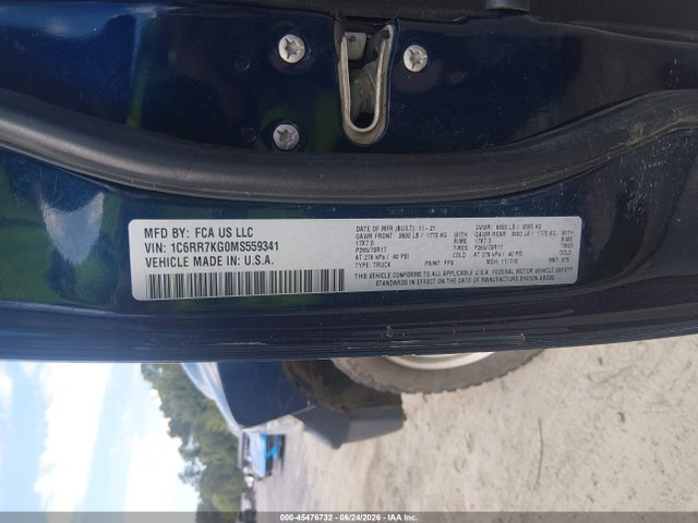 2021 Ram 1500 Classic Tradesman  4x4 5'7 Box მანქანა იყიდება აუქციონზე, vin: 1C6RR7KG0MS559341, აუქციონის ნომერი: 45476732