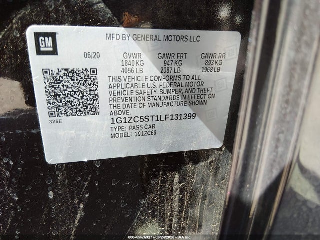 Aukcja sprzedaży 2020 Chevrolet Malibu Fwd 1fl, vin: 1G1ZC5ST1LF131399, numer aukcji: 45476927