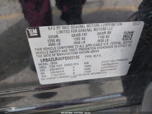 Продаж на аукціоні авто 2023 Buick Envision Preferred Fwd, vin: LRBAZLR4XPD065196, номер лоту: 45476946