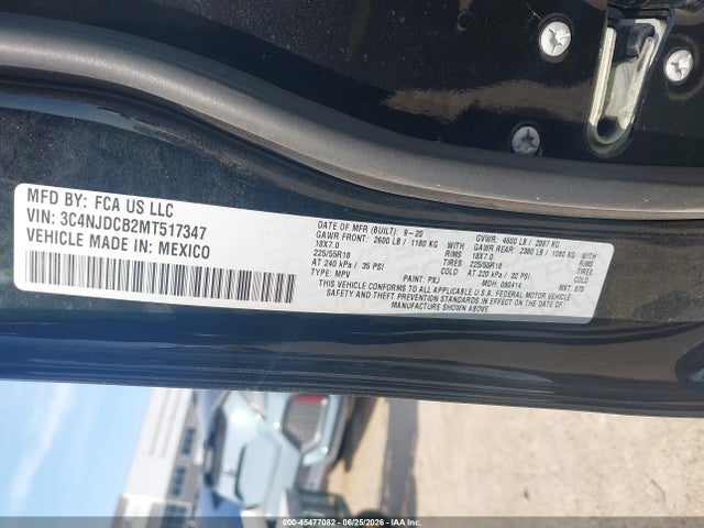 2021 Jeep Compass Limited 4x4 მანქანა იყიდება აუქციონზე, vin: 3C4NJDCB2MT517347, აუქციონის ნომერი: 45477082