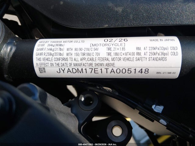 Yamaha Xtz690 2026 JYADM17E1TA005148 Image 10