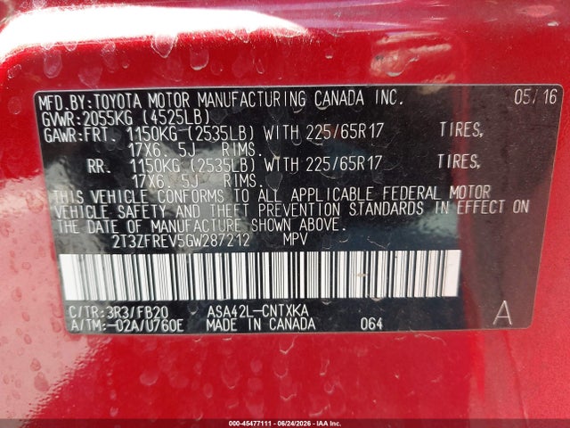 Toyota RAV4 LE 2016 2T3ZFREV5GW287212 Image 9