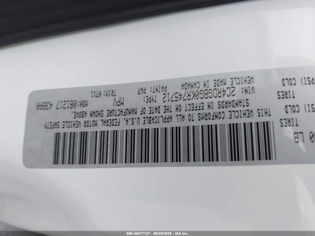 Aukcja sprzedaży 2019 Dodge Grand Caravan Se, vin: 2C4RDGBG0KR745712, numer aukcji: 45477137