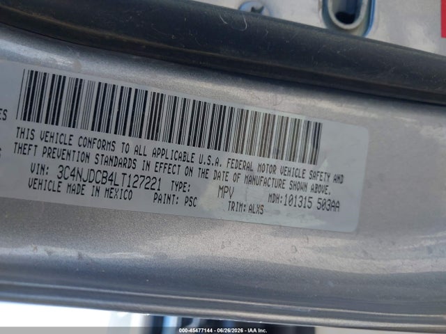 2020 Jeep Compass Limited 4x4 მანქანა იყიდება აუქციონზე, vin: 3C4NJDCB4LT127221, აუქციონის ნომერი: 45477144