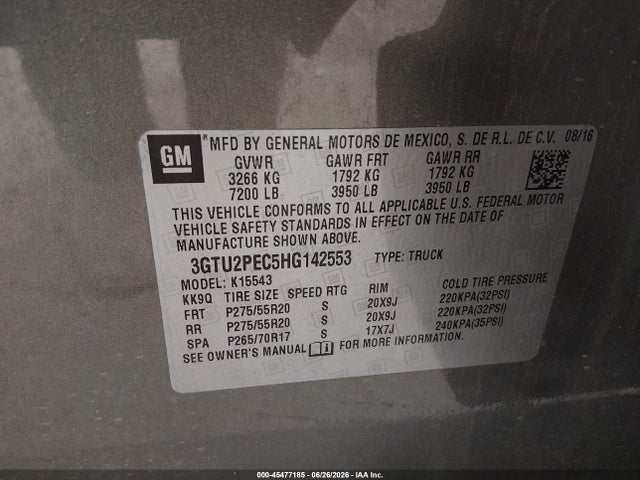 GMC Sierra 1500 Denali 2017 3GTU2PEC5HG142553 Image 9