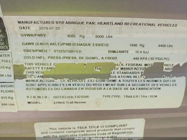 Heartland Rv Other 2020 5SFEB3328LE425596 Image 9