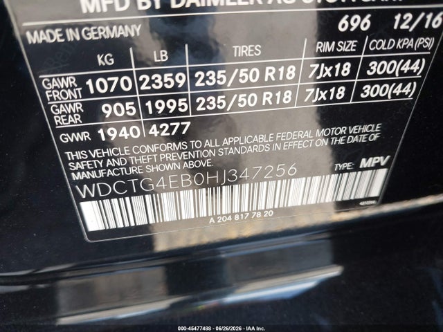 Mercedes-Benz GLA 250 2017 WDCTG4EB0HJ347256 Image 9