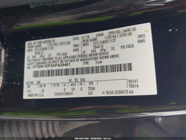Ford F-150 Xl 2019 1FTEW1EP3KFA29461 Image 9