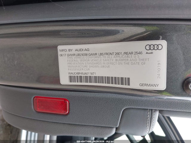 Продажа на аукционе авто 2018 Audi S4 3.0t Premium Plus, vin: WAUC4BF49JA011871, номер лота: 45477499