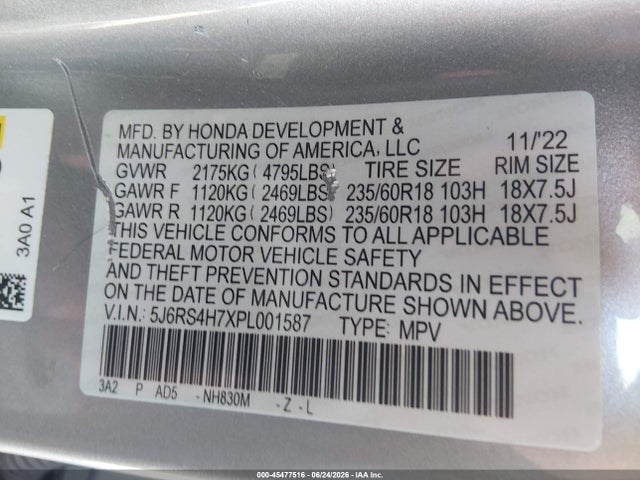 Honda Cr-v Ex-l Awd 2023 5J6RS4H7XPL001587 Image 9