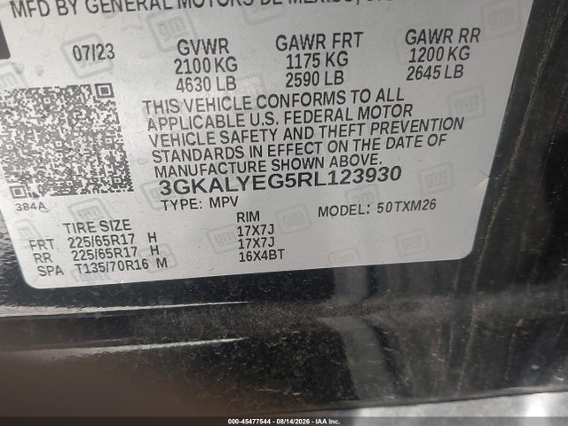 45477544 :رقم المزاد ، 3GKALYEG5RL123930 vin ، 2024 Gmc Terrain Awd At4 مزاد بيع