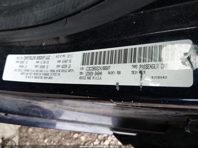 Aukcja sprzedaży 2012 Chrysler 200 Touring, vin: 1C3CCBBG2CN188607, numer aukcji: 45477574