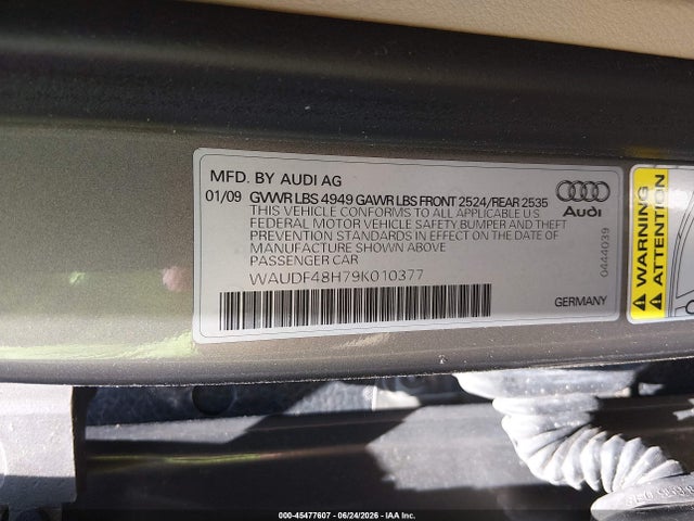 45477607 :رقم المزاد ، WAUDF48H79K010377 vin ، 2009 Audi A4 2.0t Special Edition مزاد بيع