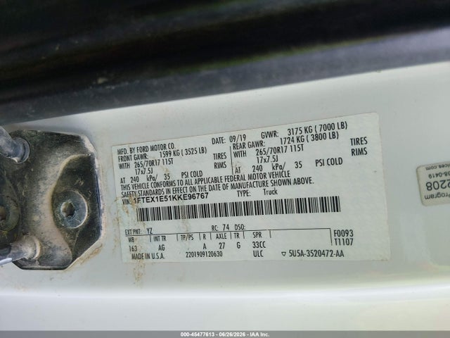 Ford F-150 Xl 2019 1FTEX1E51KKE96767 Image 9