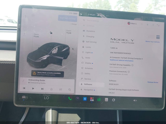 Aukcja sprzedaży 2026 Tesla Model Y All-wheel Drive/long Range Launch Series/premium All-wheel Drive, vin: 7SAYGDEE5TA581432, numer aukcji: 45477634