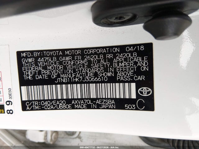 Toyota CAMRY SE 2018 JTNB11HK7J3066610 Image 9