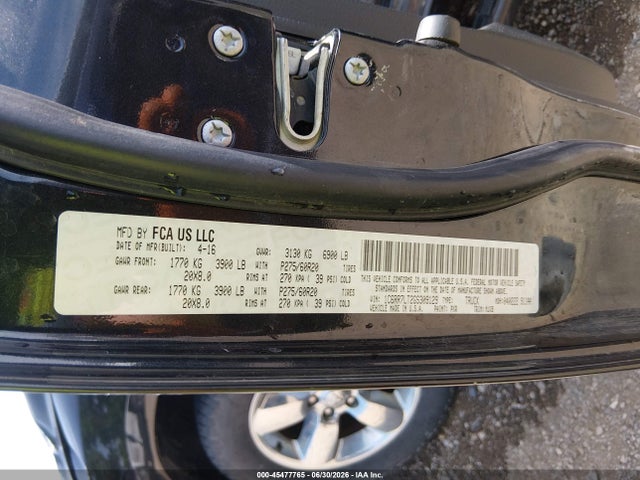 45477765 :رقم المزاد ، 1C6RR7LT2GS309129 vin ، 2016 Ram 1500 Big Horn مزاد بيع