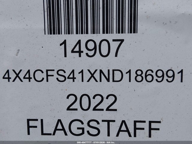 45477777 :رقم المزاد ، 4X4CFS41XND186991 vin ، 2022 Flagstaff Other مزاد بيع
