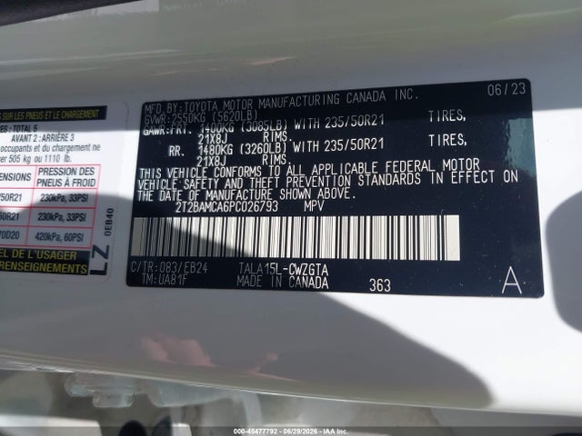 2023 Lexus Rx 350 F Sport Handling მანქანა იყიდება აუქციონზე, vin: 2T2BAMCA6PC026793, აუქციონის ნომერი: 45477792