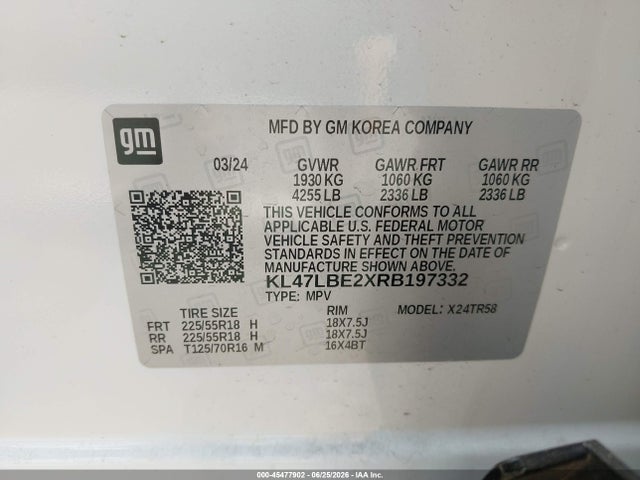 Продажа на аукционе авто 2024 Buick Envista Sport Touring Fwd, vin: KL47LBE2XRB197332, номер лота: 45477902