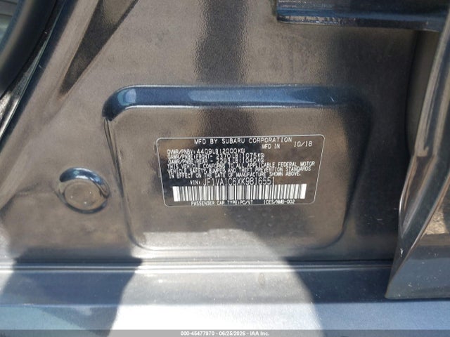 45477970 :رقم المزاد ، JF1VA1C6XK9816551 vin ، 2019 Subaru Wrx Premium مزاد بيع
