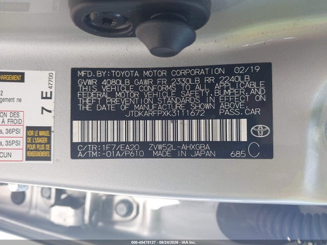 Toyota Prius Prime Advanced 2019 JTDKARFPXK3111672 Image 9
