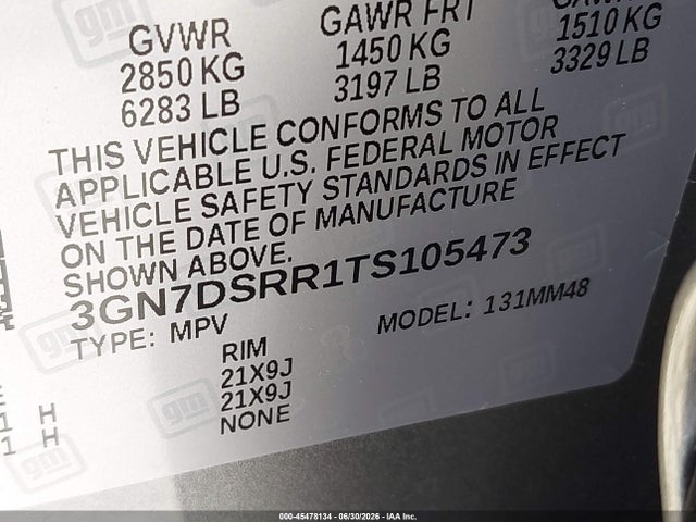 Продажа на аукционе авто 2026 Chevrolet Equinox Ev Rs, Fwd, vin: 3GN7DSRR1TS105473, номер лота: 45478134