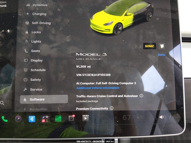 Продажа на аукционе авто 2018 Tesla Model 3 Long Range/mid Range, vin: 5YJ3E1EA1JF155388, номер лота: 45478171