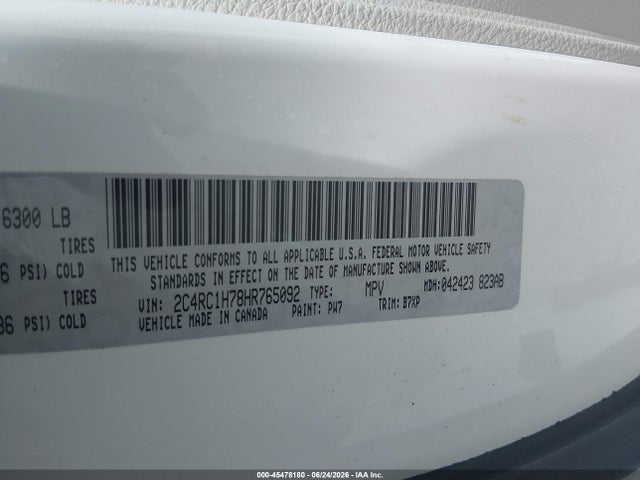 2C4RC1H78HR765092 Chrysler Pacifica Hybrid Touring Plus