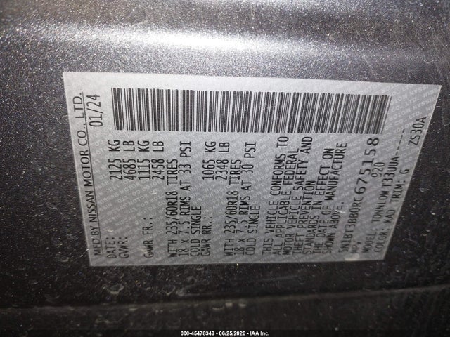 5N1BT3BB0RC675158 Nissan Rogue Sv Intelligent Awd