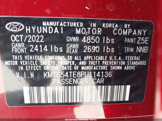 2023 Genesis G70 3.3t Rwd მანქანა იყიდება აუქციონზე, vin: KMTG54TE8PU114136, აუქციონის ნომერი: 45478442