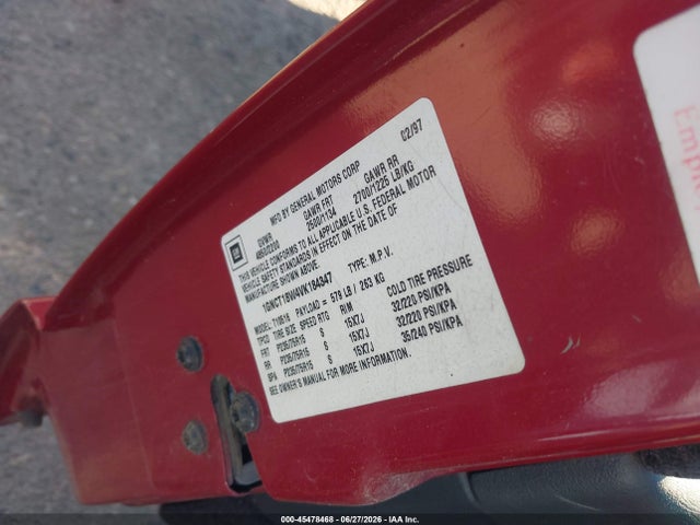 Aukcja sprzedaży 1997 Chevrolet Blazer Ls, vin: 1GNCT18W4VK184347, numer aukcji: 45478468